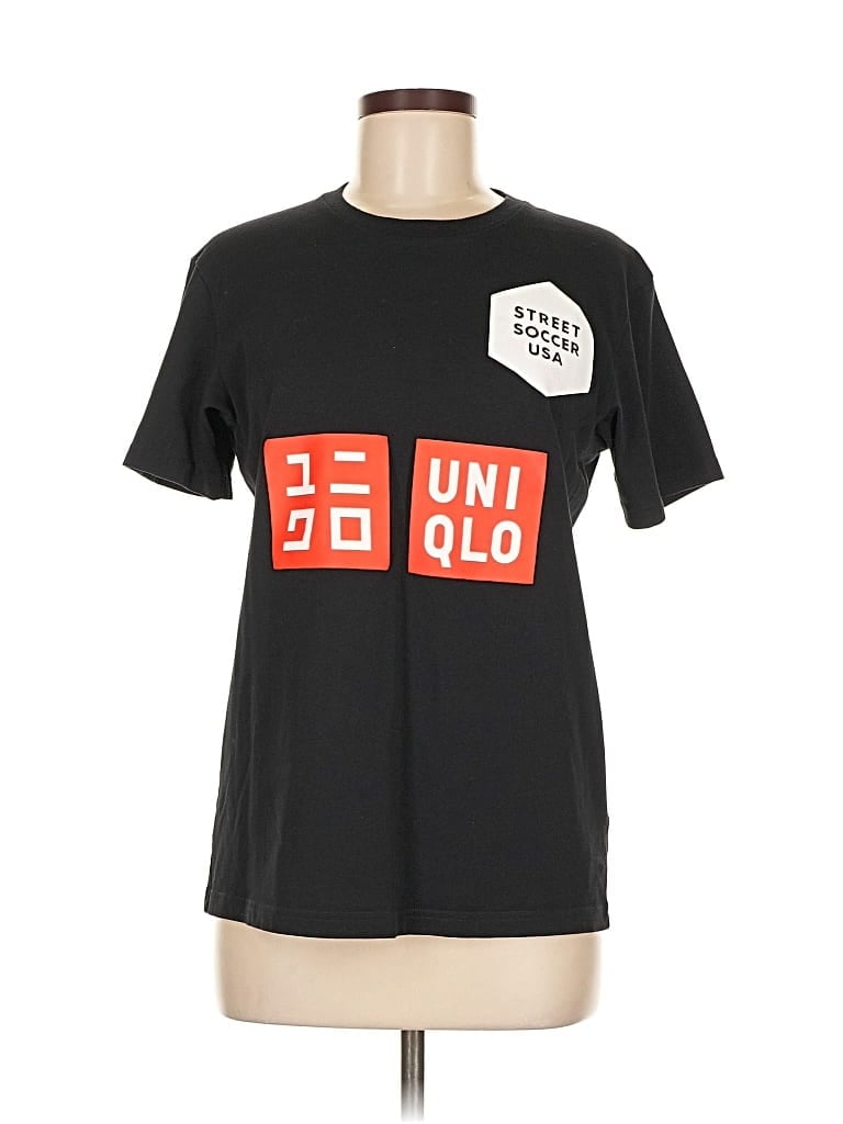 Pre-owned Uniqlo Short Sleeve T-shirt In Black