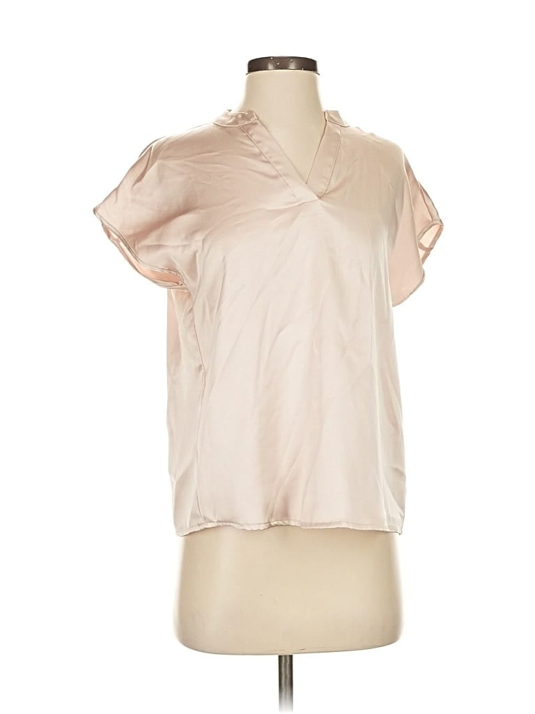 Pre-owned Nicole Miller Short Sleeve Blouse In Brown