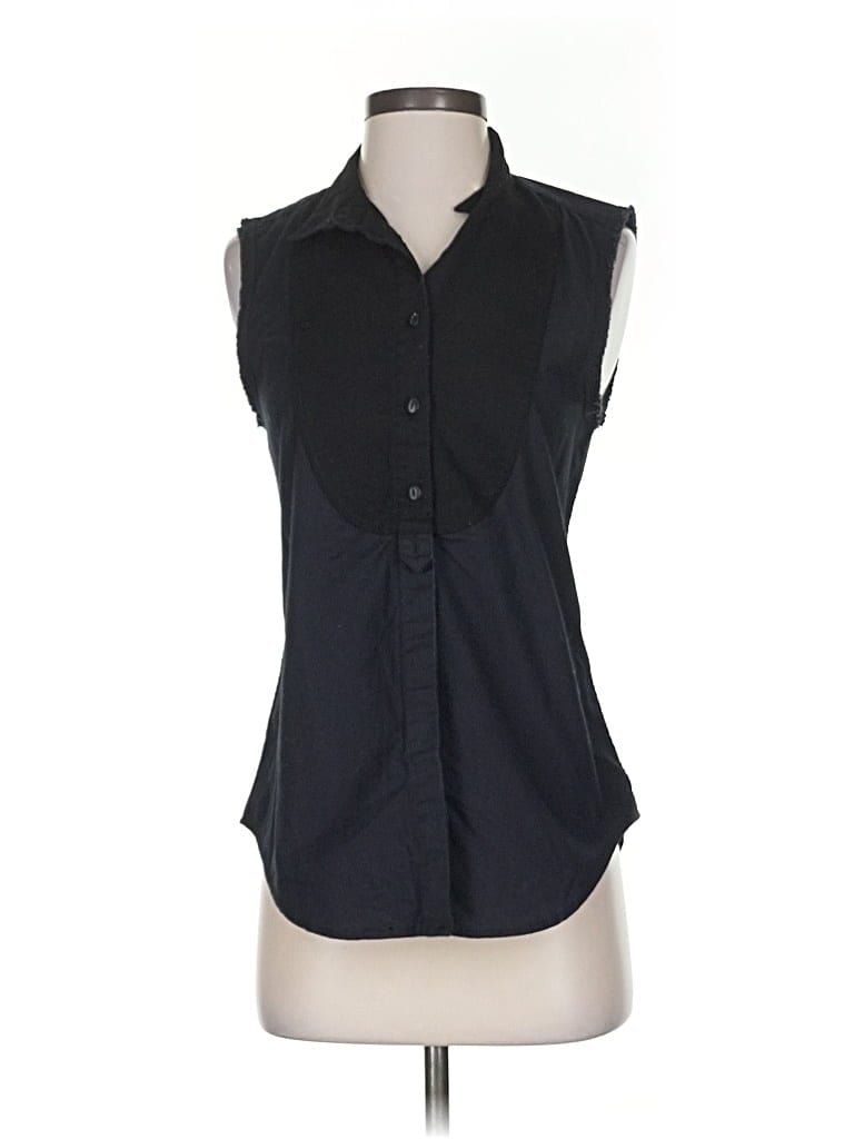 Click to view more detailed imagery on our partner's website Pre-owned Current Elliott Sleeveless Button Down Shirt In Black