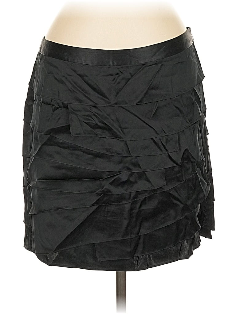 Pre-owned Ann Taylor Silk Skirt In Black