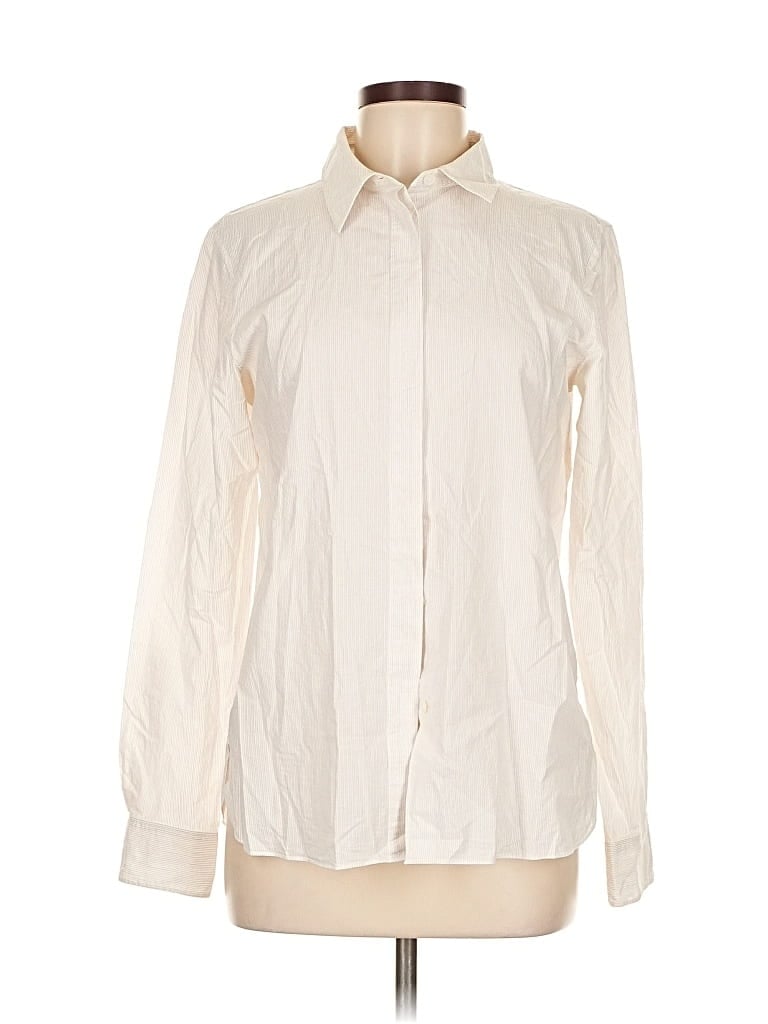 Pre-owned Theory Long Sleeve Button Down Shirt In White