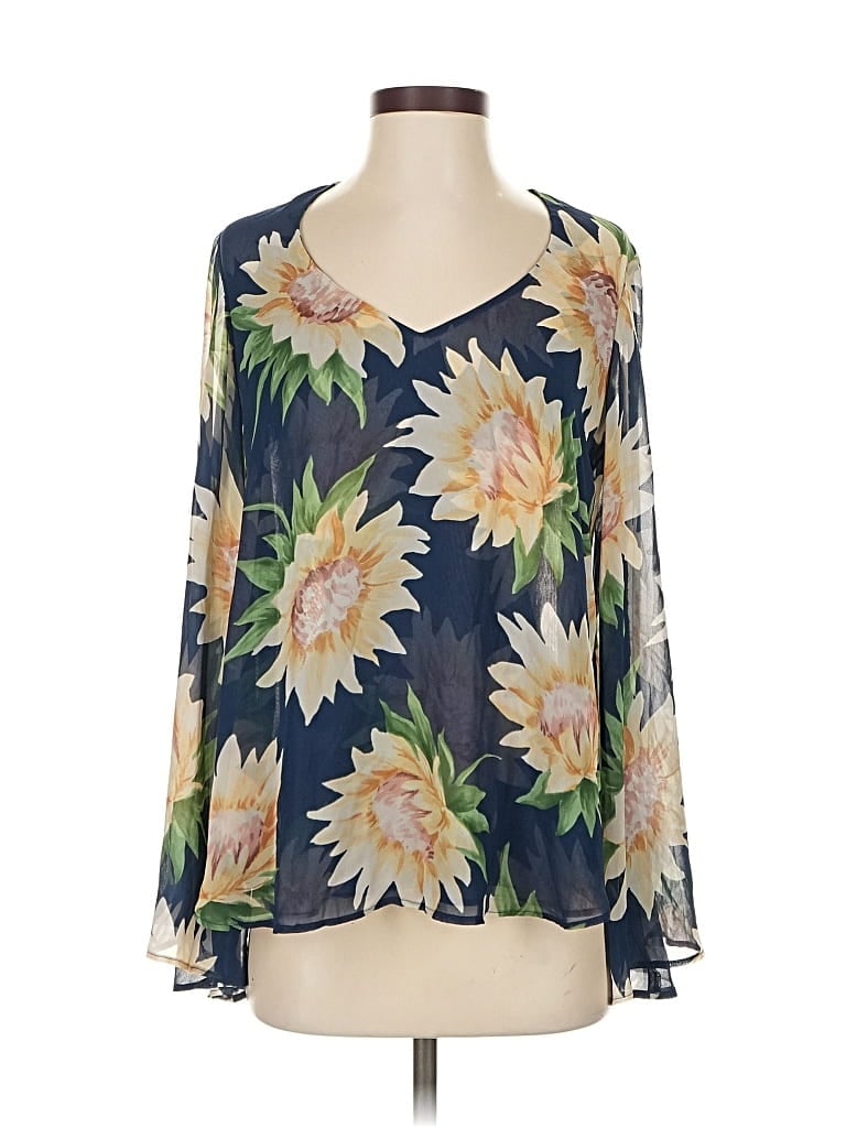 Pre-owned Show Me Your Mumu 3/4 Sleeve Blouse In Blue