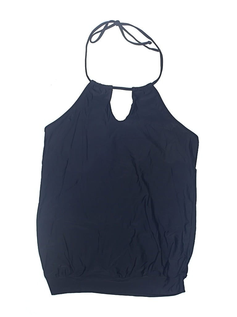 Pre-owned Beachsissi Swimsuit Top Blue Solid Pattern Swimwear