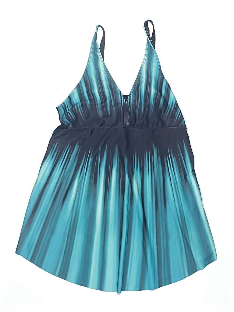 Pre-owned Unbranded Swimsuit Top Blue Tie-dye Pattern Swimwear