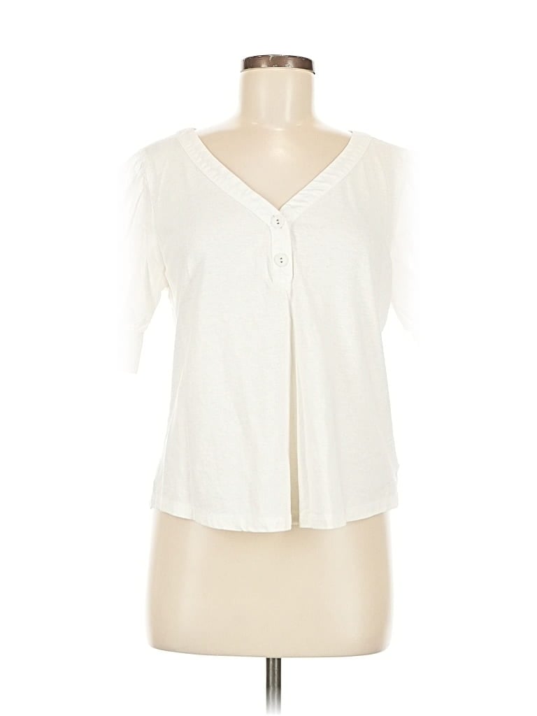 Pre-owned Gap Short Sleeve Blouse In White
