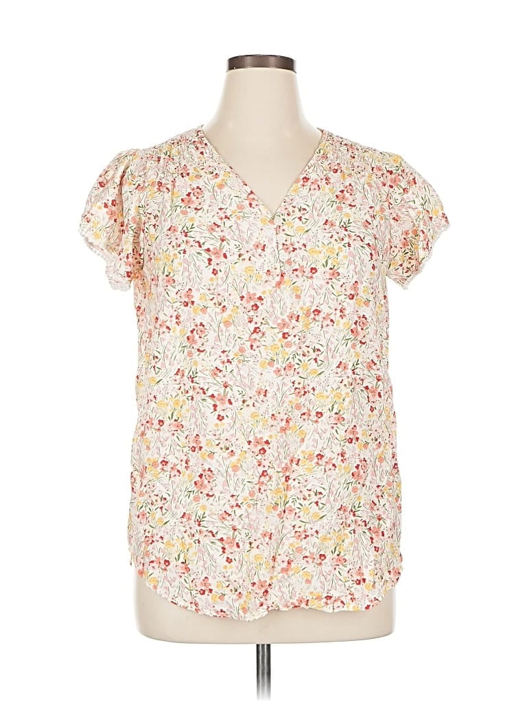 Pre-owned Joie De Vivre Short Sleeve Blouse In White