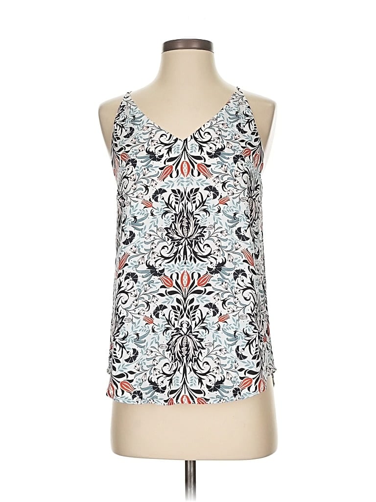 Pre-owned Ann Taylor Loft Outlet Sleeveless Top Silver Halter Neckline Tops