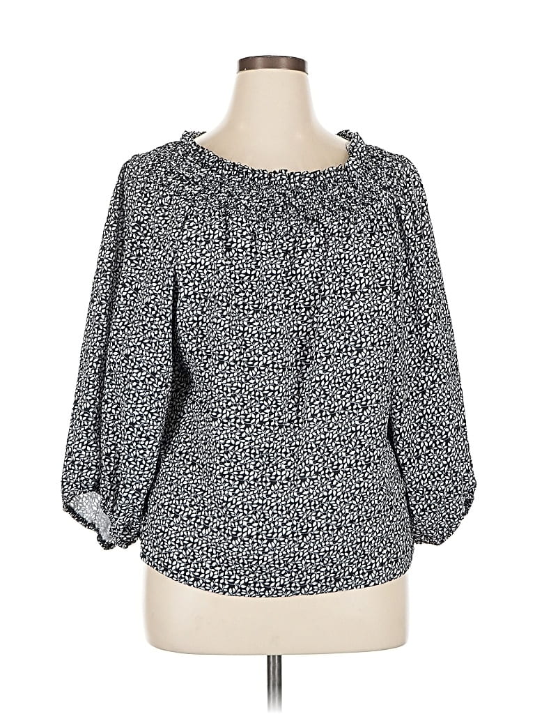 CHICME Pre-owned 3/4 Sleeve Blouse In Gray