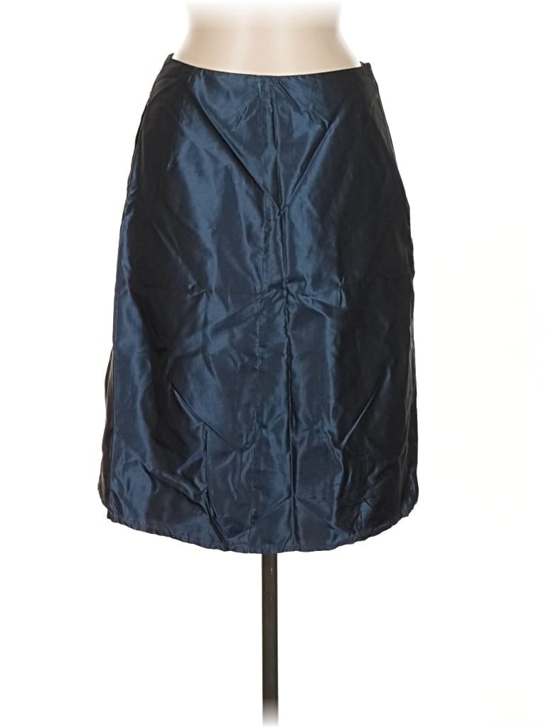 Pre-owned Max Studio Silk Skirt In Blue