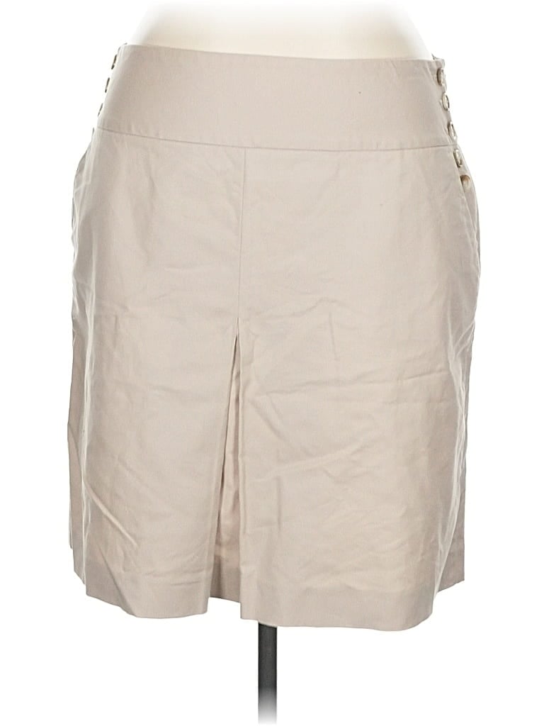 Pre-owned Ann Taylor Factory Faux Leather Skirt In Brown