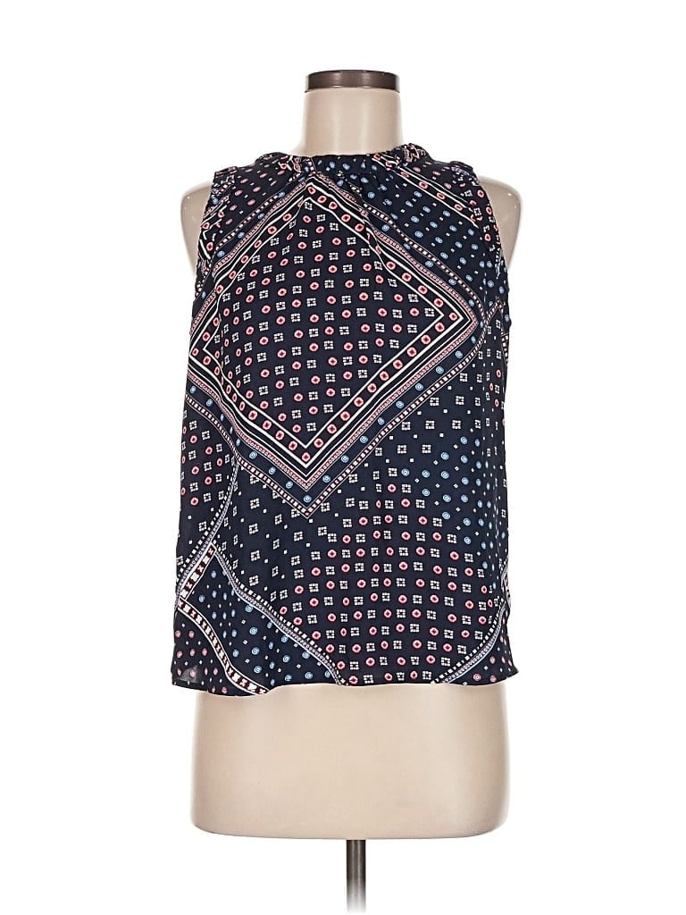 Pre-owned Ann Taylor Loft Sleeveless Blouse In Blue