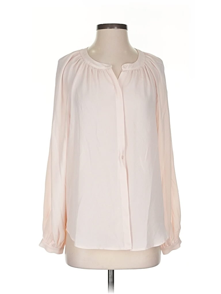 Pre-owned Alex Marie Long Sleeve Blouse In White