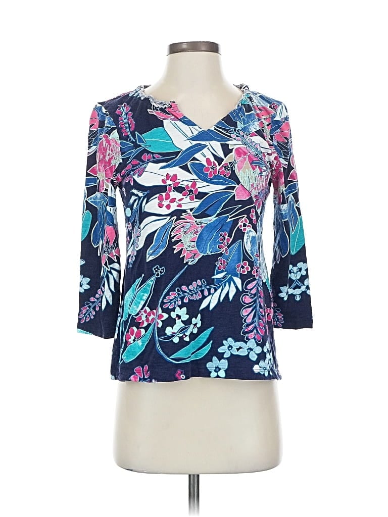 Pre-owned Chico's 3/4 Sleeve Blouse In Blue