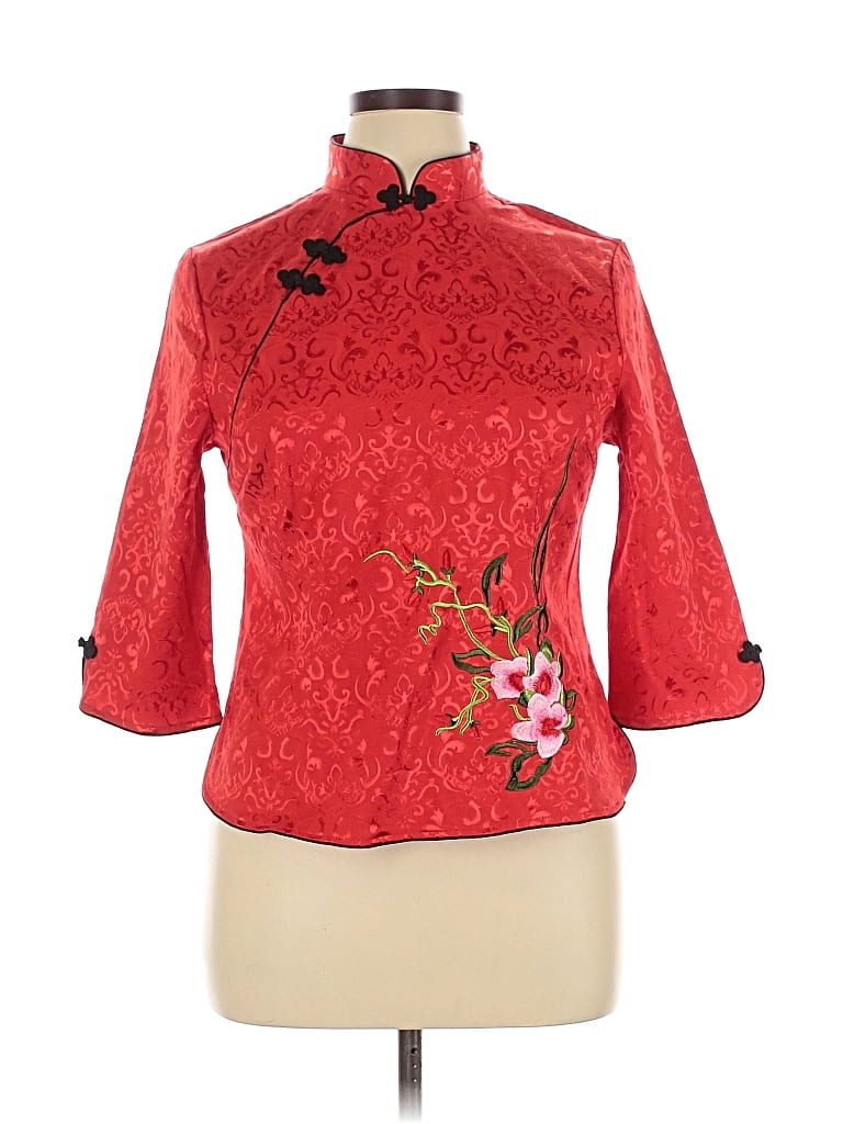 Fashion 3/4 Sleeve Blouse In Red