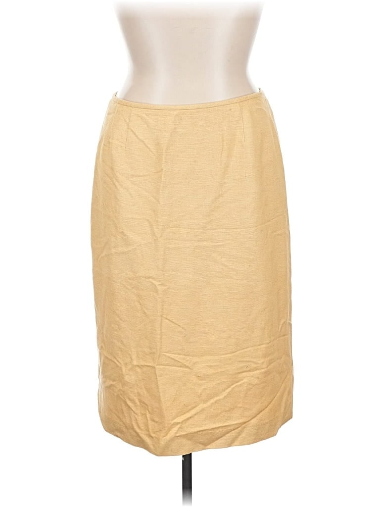 Pre-owned Kasper Silk Skirt In Brown