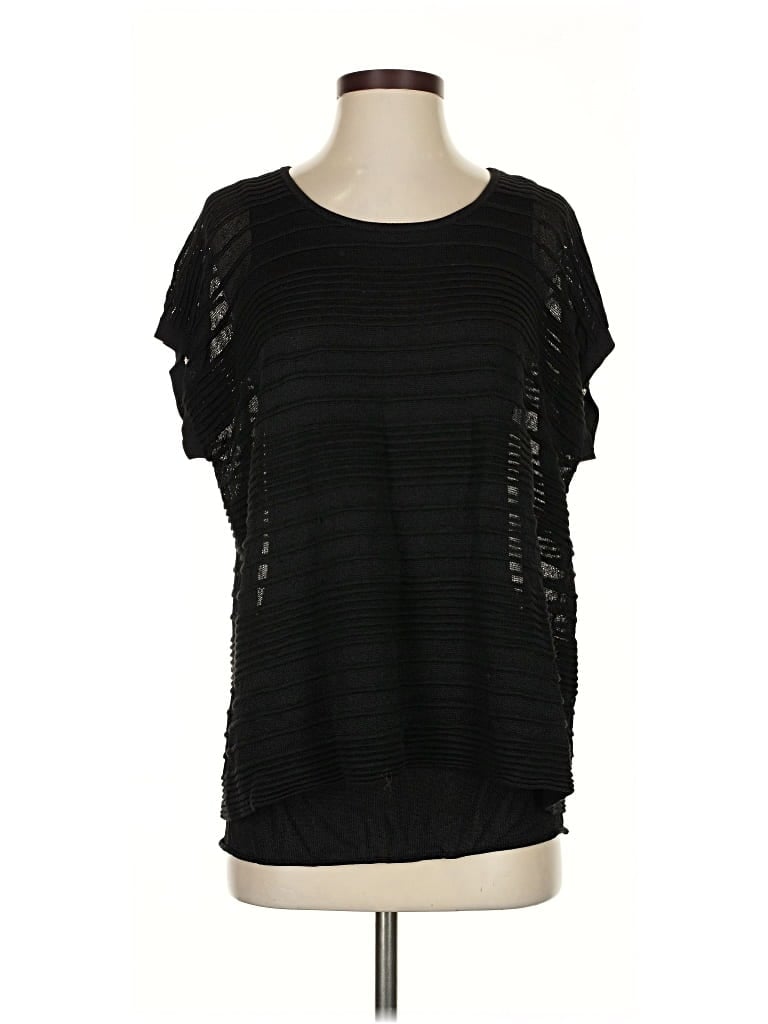 Pre-owned Lafayette 148 Short Sleeve T-shirt In Black