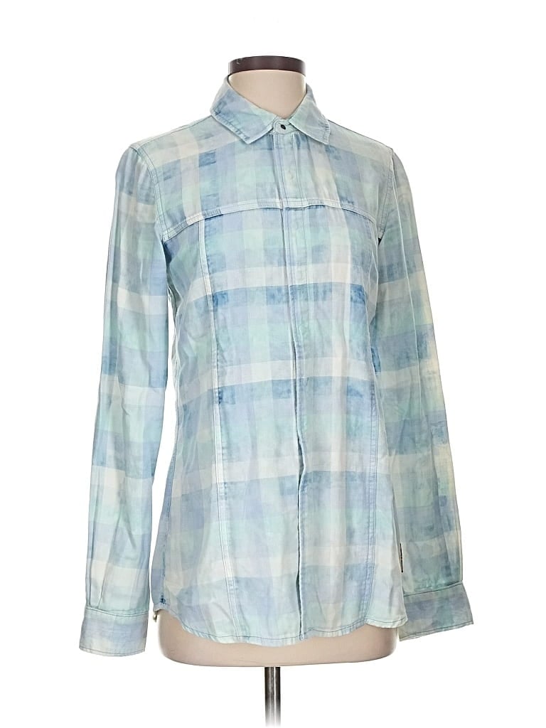Pre-owned Hudson Long Sleeve Button Down Shirt In Blue