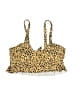 Shein Animal Print Yellow Swimsuit Top Size M - photo 2