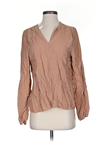 Self Contrast Long Sleeve Blouse (view 1)