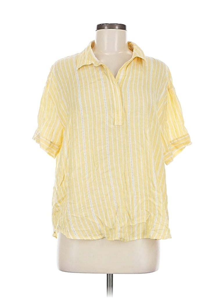 Pre-owned Falls Creek Short Sleeve Blouse In Yellow