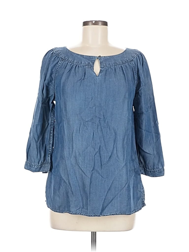 Click to view more detailed imagery on our partner's website Pre-owned Lands' End 3/4 Sleeve Blouse In Blue