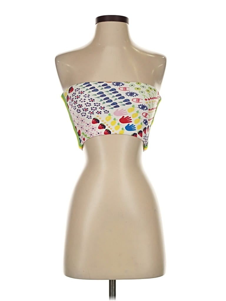 Pre-owned Champion Tube Top Ivory Strapless Neckline Tops In White