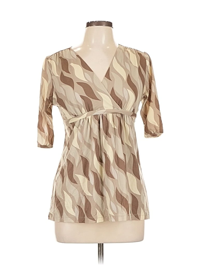 Pre-owned A.n.a. A New Approach 3/4 Sleeve Blouse In Brown