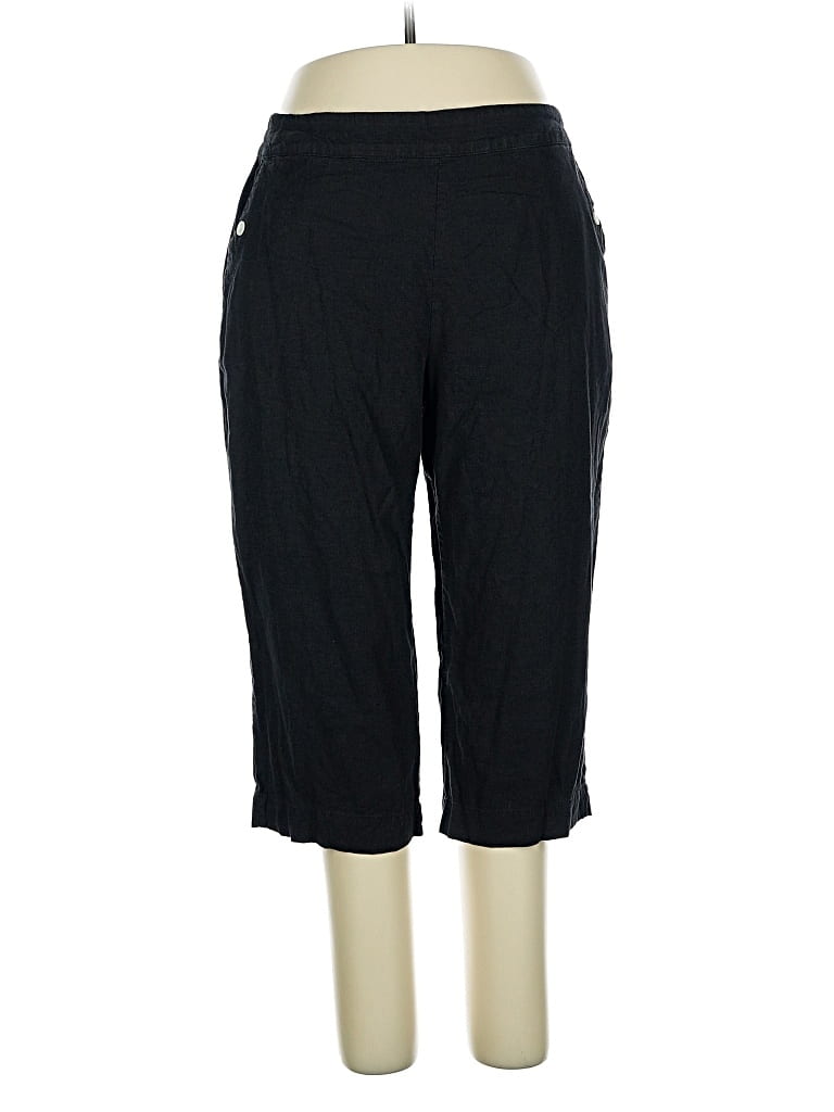 Pre-owned Croft & Barrow Linen Pants In Black