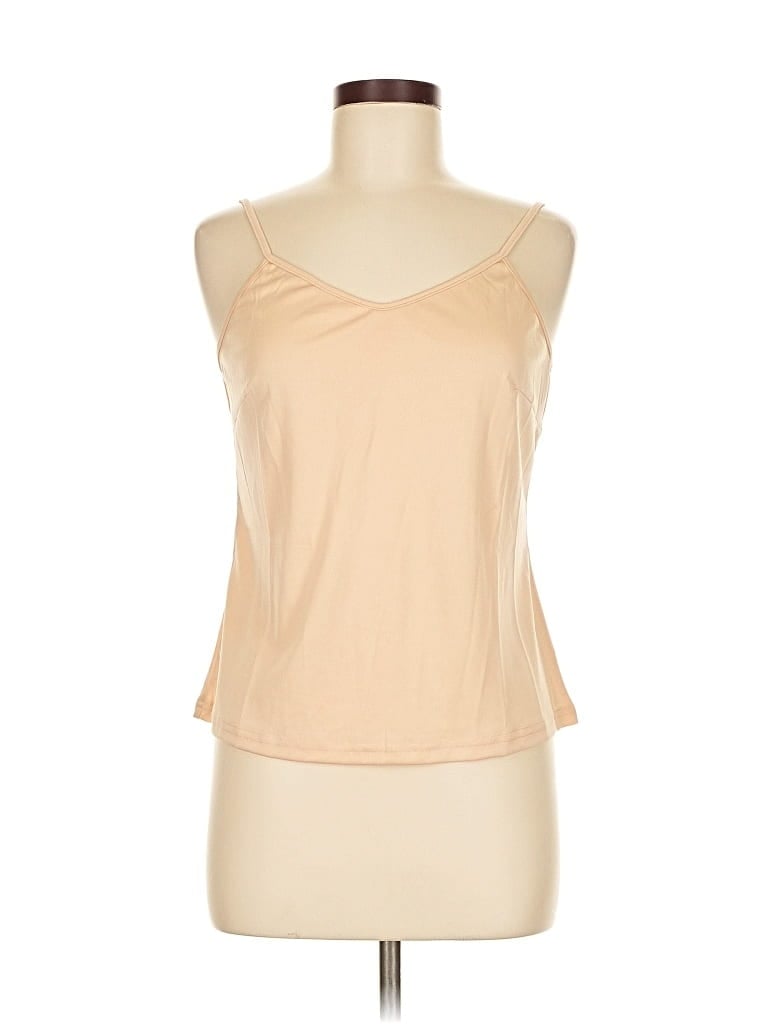 UNBRANDED Pre-owned Tank Top Tan Strapless Neckline Tops In Brown