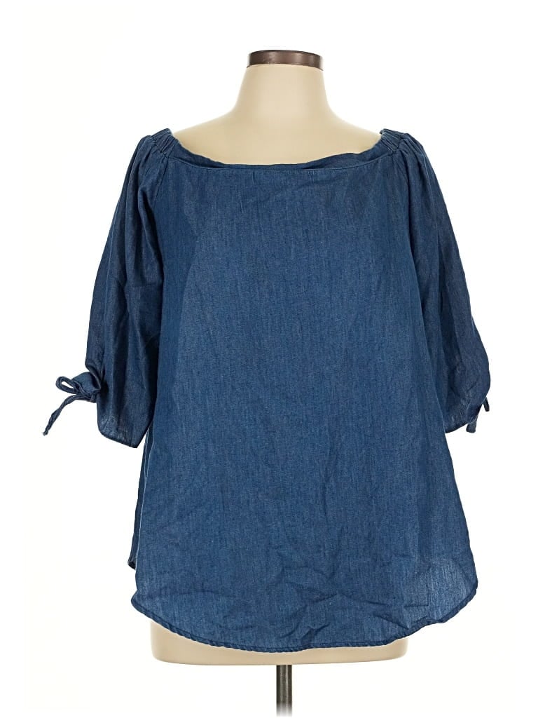 Click to view more detailed imagery on our partner's website Pre-owned Jodifl 3/4 Sleeve Blouse In Blue