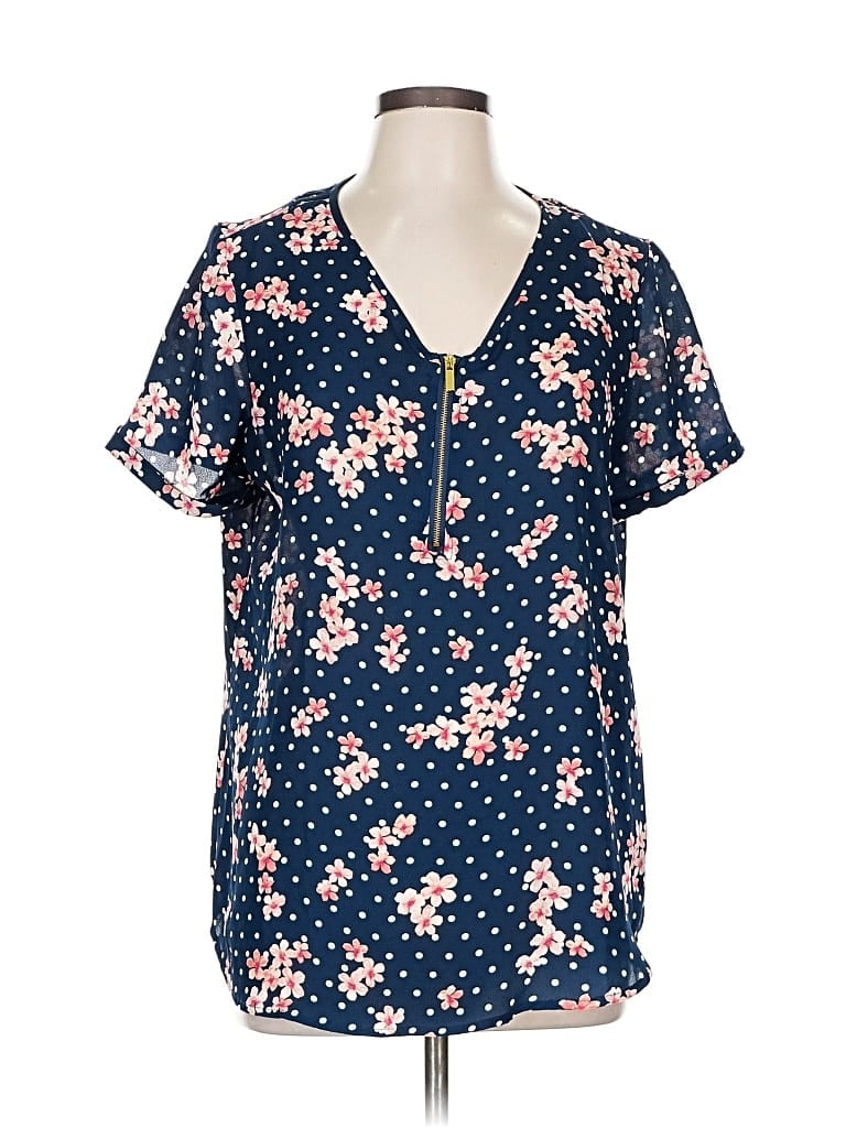 Pre-owned Counterparts Short Sleeve Henley Shirt In Blue