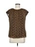 Talbots 100% Polyester Brown Short Sleeve Blouse Size 6 - photo 1