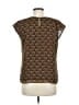 Talbots 100% Polyester Brown Short Sleeve Blouse Size 6 - photo 2