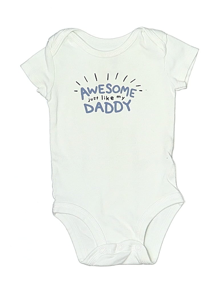 Pre-owned Just One You Made By Carter's Babies' Short Sleeve Onesie In White