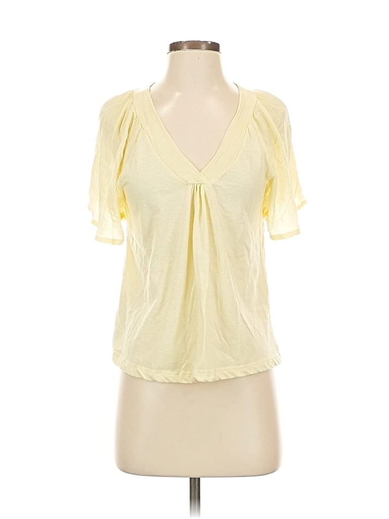 Pre-owned Mng Short Sleeve Blouse In Yellow