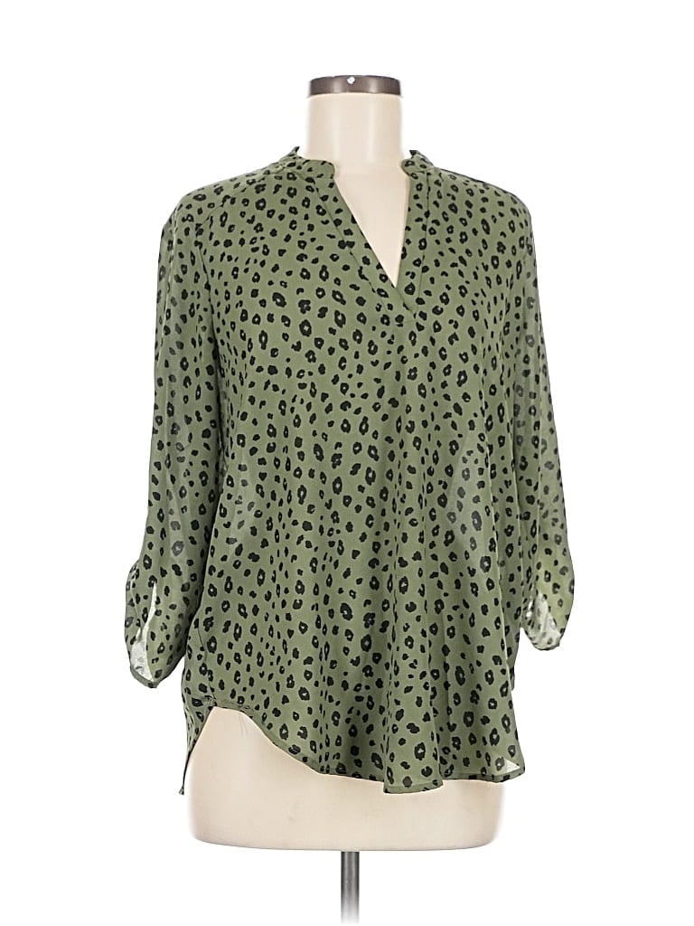 Pre-owned Lush 3/4 Sleeve Blouse In Green