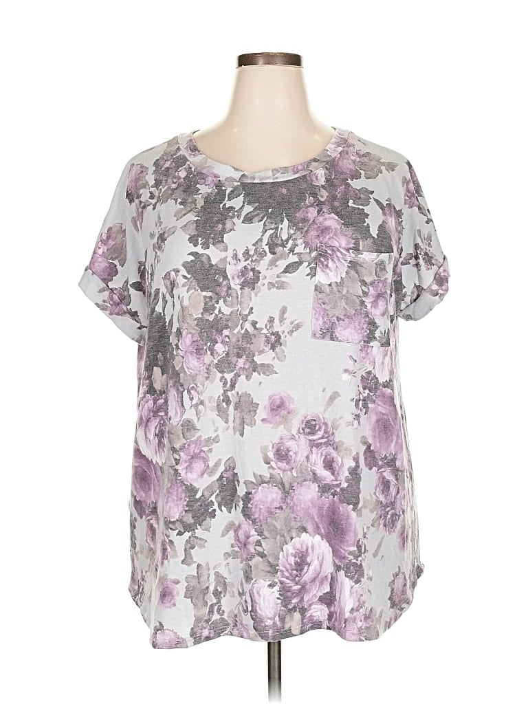 Pre-owned Unbranded Short Sleeve T-shirt In Purple