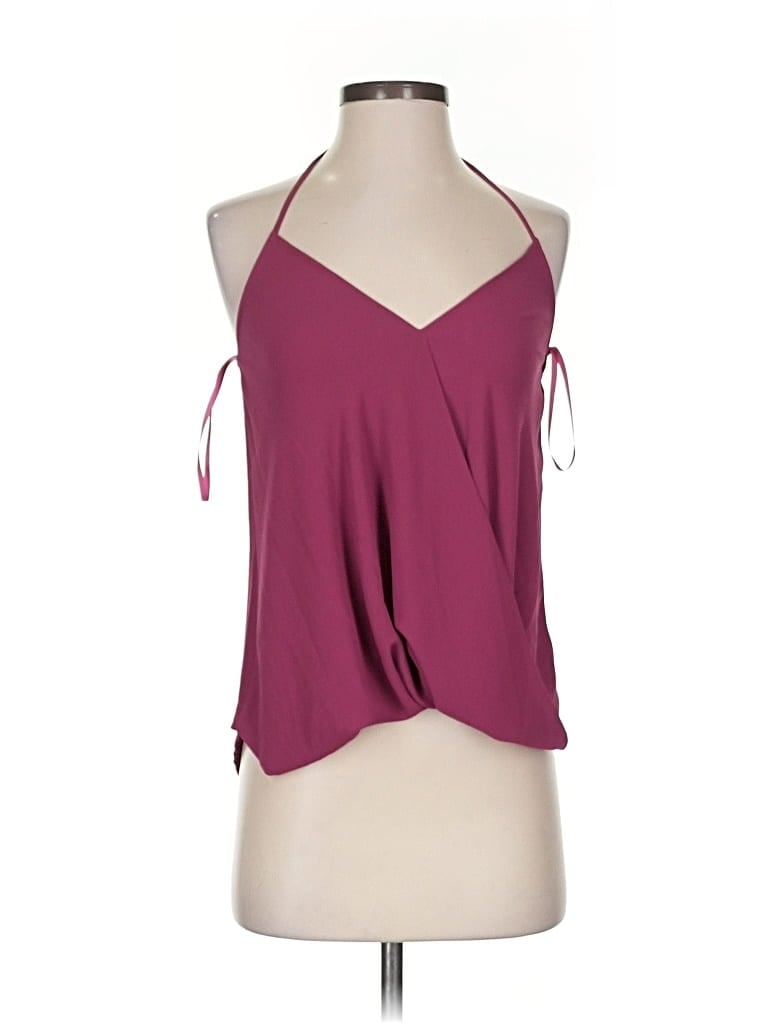 Pre-owned Naked Zebra Sleeveless Blouse In Burgundy
