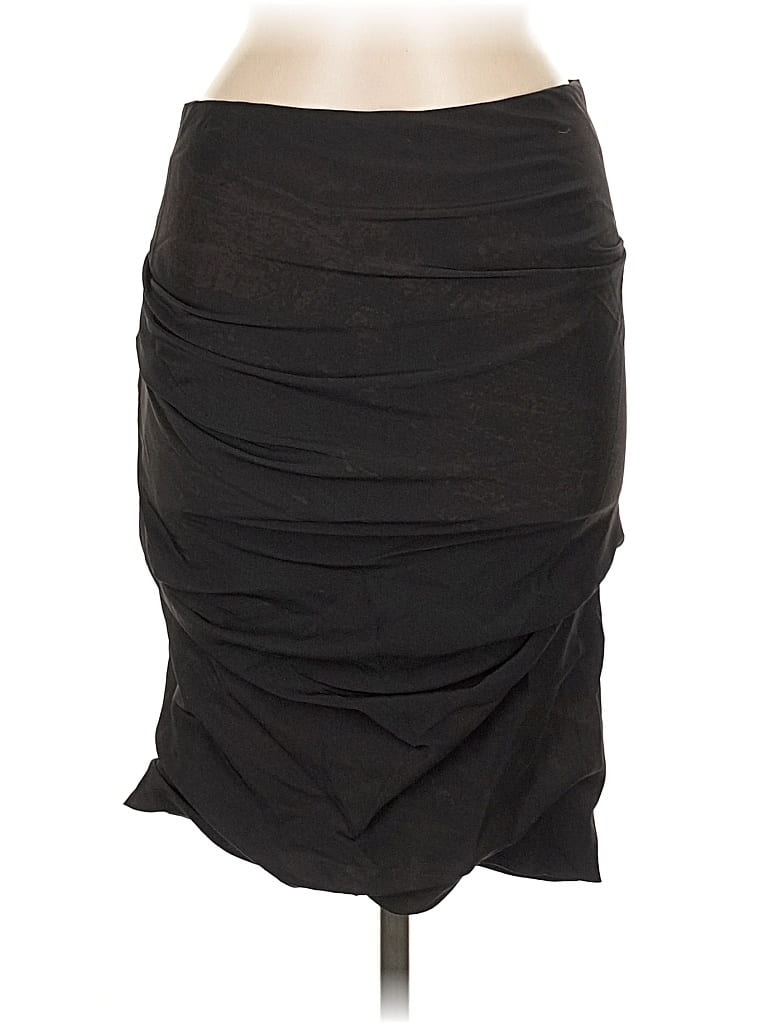 Pre-owned Akris For Bergdorf Goodman Silk Skirt In Black