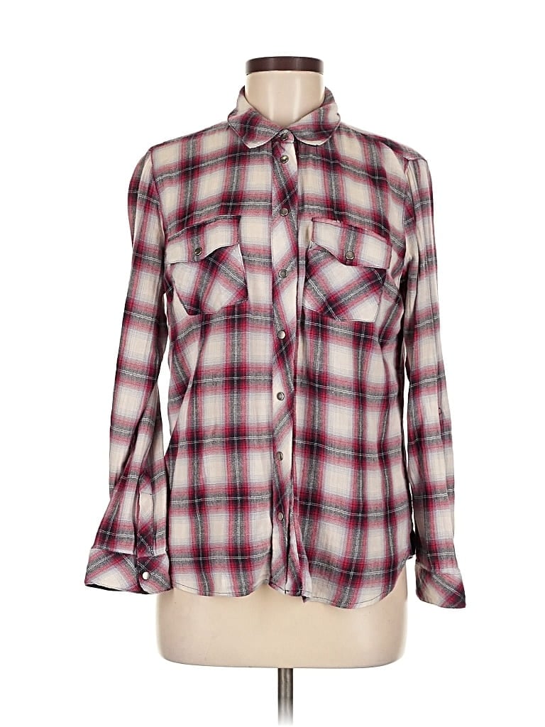 Pre-owned Kut From The Kloth Long Sleeve Button Down Shirt In Red