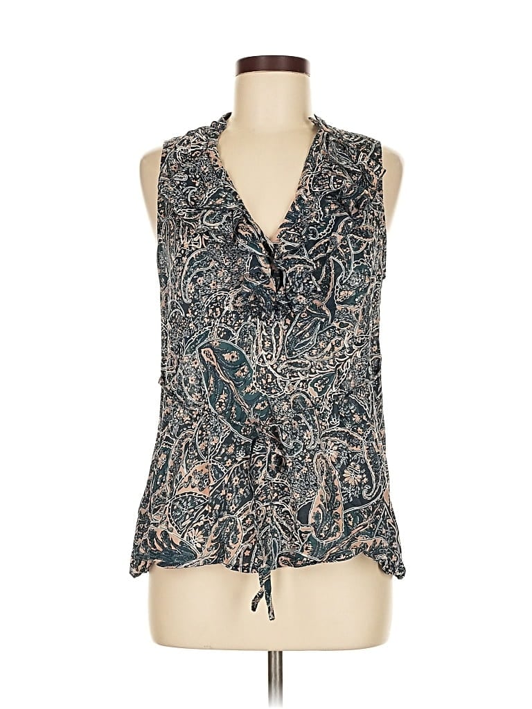 Pre-owned Ann Taylor Factory Sleeveless Blouse In Blue