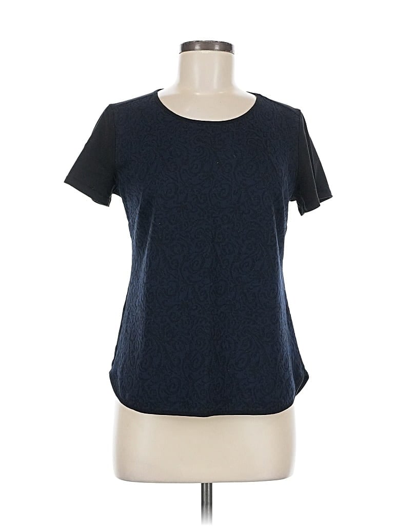 Pre-owned Ann Taylor Factory Short Sleeve T-shirt In Blue