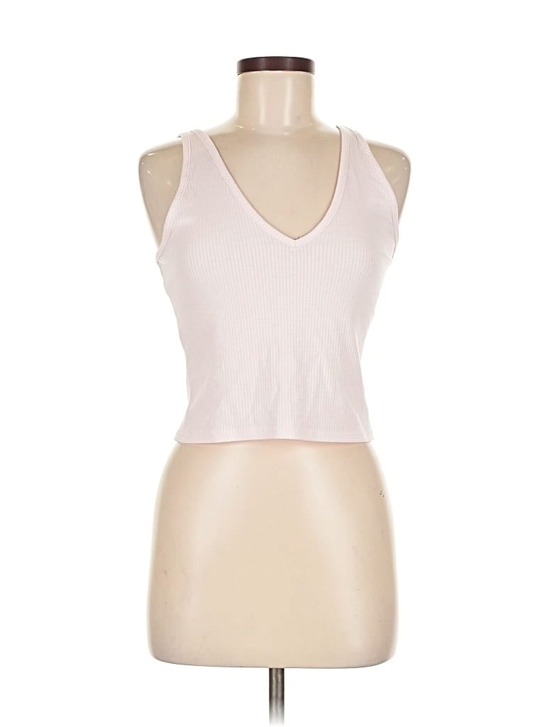 Pre-owned Abound Tank Top Ivory Halter Neckline Tops In White