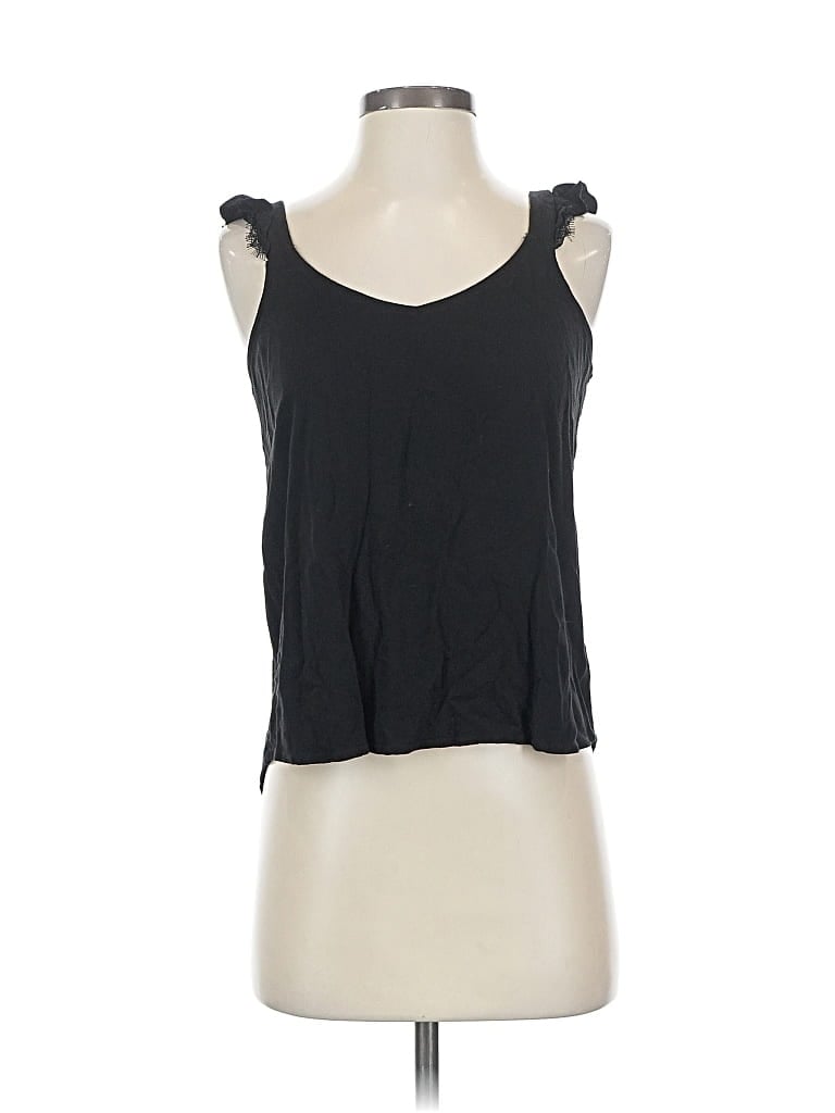 Pre-owned Maurices Tank Top Black Ruffles Neckline Tops