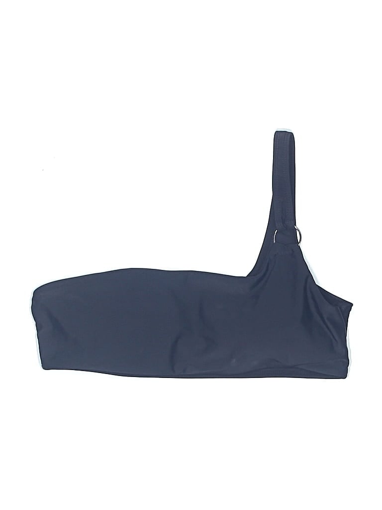 Pre-owned Unbranded Swimsuit Top Blue Solid Pattern Swimwear