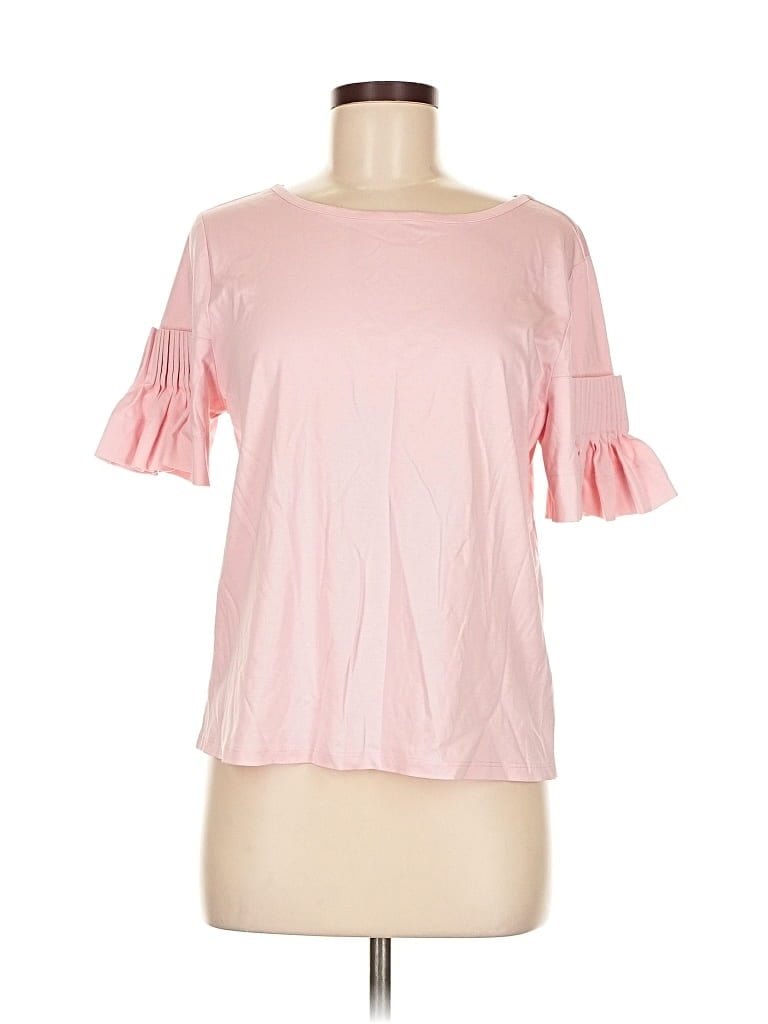 GIANNI BINI Pre-owned Short Sleeve Top Pink Cold Shoulder Neckline Tops