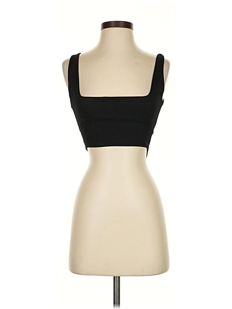 Pre-owned Prettylittlething Tank Top Black Strapless Neckline Tops