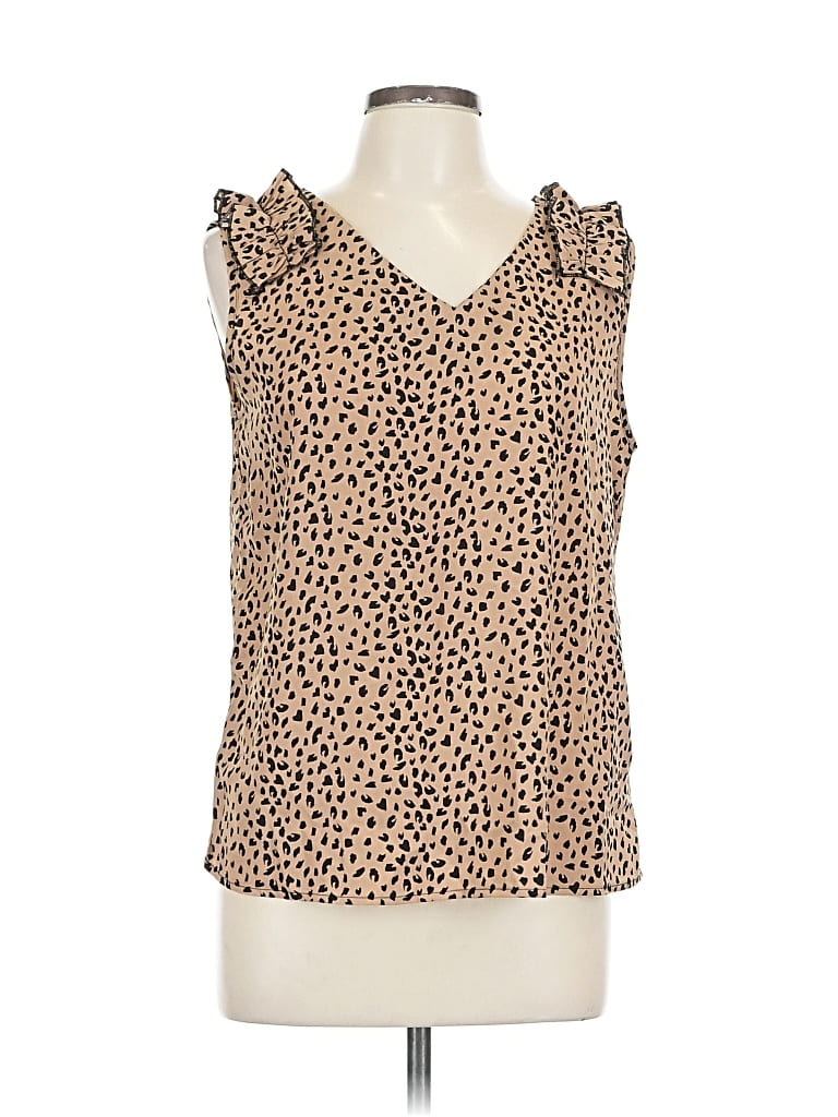 UNBRANDED Pre-owned Sleeveless Blouse In Brown