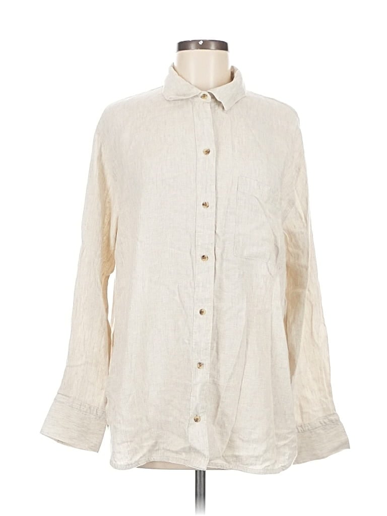 Pre-owned Old Navy Long Sleeve Button Down Shirt In White