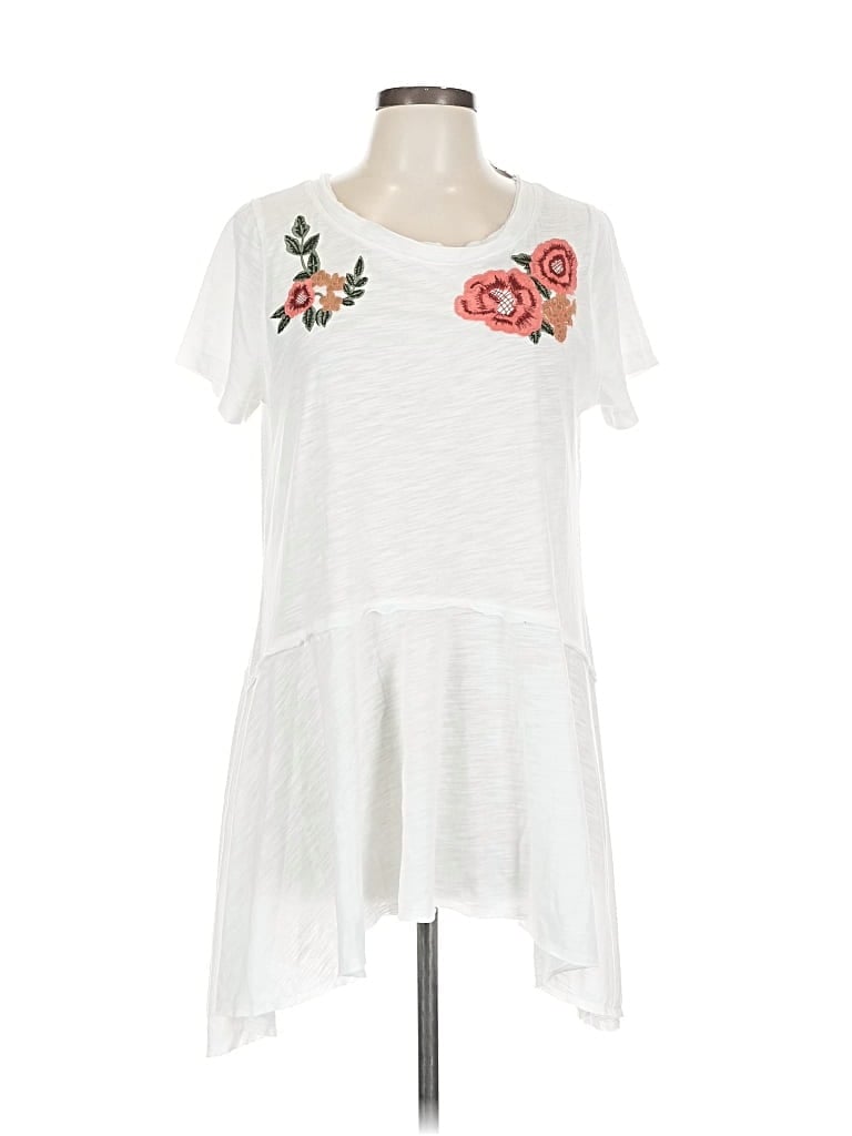 LANE BRYANT Pre-owned Short Sleeve Top White Scoop Neck Tops